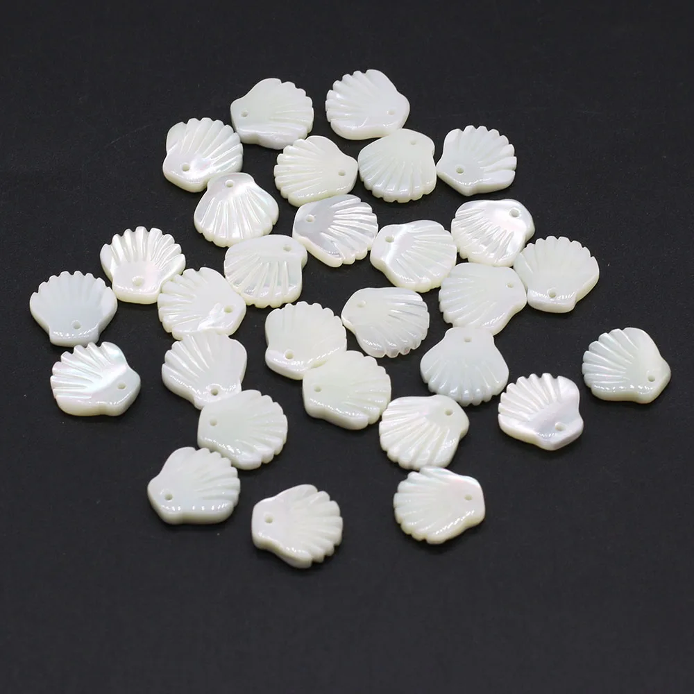 5pcs 12mm Natural Shell White Scallop Small Pendant Charms for Jewelry Making Supplies DIY Women Necklace Earrings Accessories view 4