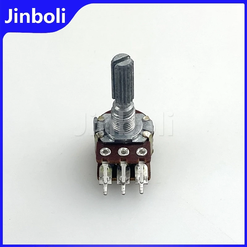 2PCS 16 Type 6Pins Double Potentiometer A10K Computer Speaker Audio Amplifier Volume Adjustment Handle Length 25mm