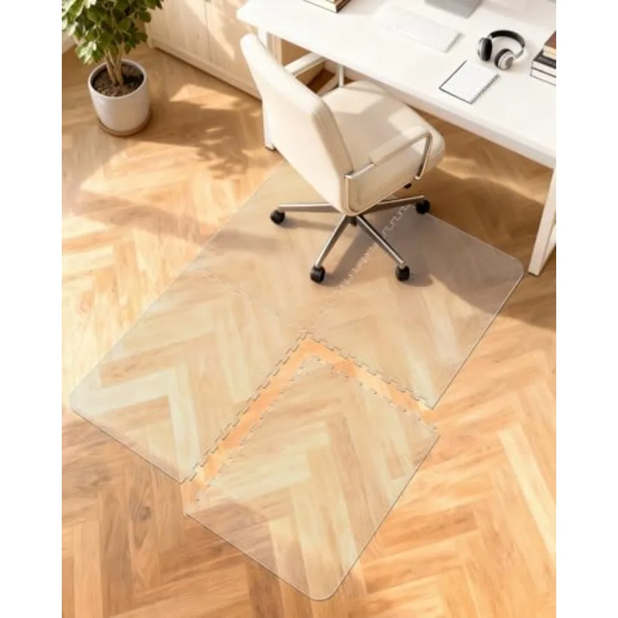 

Innovative Puzzle Chair Mat for Hardwood Floor, 45"*53" Hard Material Chair Mat, Heavy Duty Computer Chair Pad for Rolling Chai
