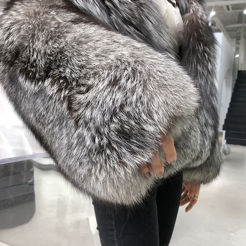 

Cotday Long Sleeve Casual New Fashion Fur Coat Women's Short Artificial Fox Autumn Winter Warm Ladies s X1159