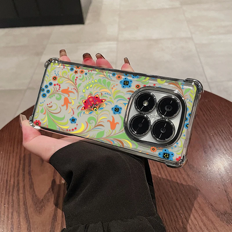 Clear Plating Phone Case For Vivo IQOO T1X 4G T1 5G Colorful Flowers Pattern Cover For Vivo Z10X U1X Shockproof Soft Fundas view 3