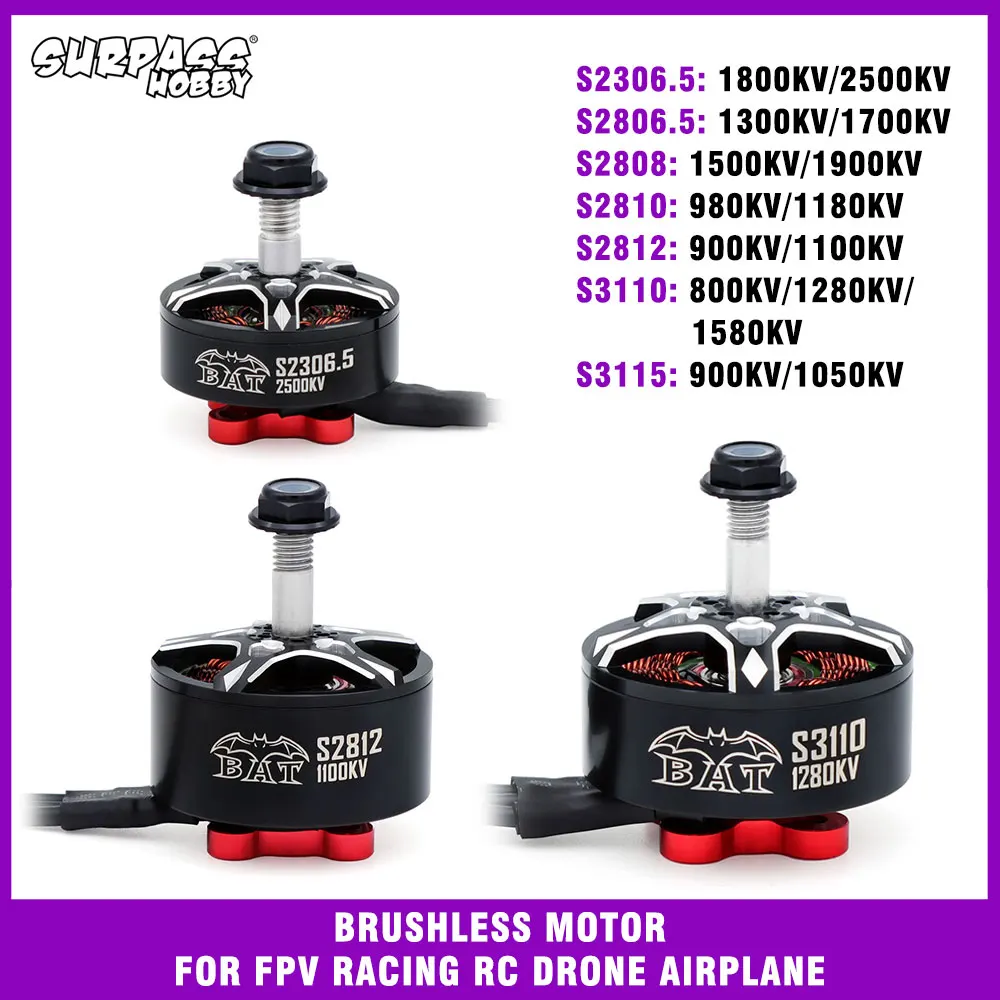 SURPASS HOBBY Brushless Motor 1 pezzo 4-8S 900-2500KV 14 poli M5 albero per FPV Racing RC Airplane Drone Parts