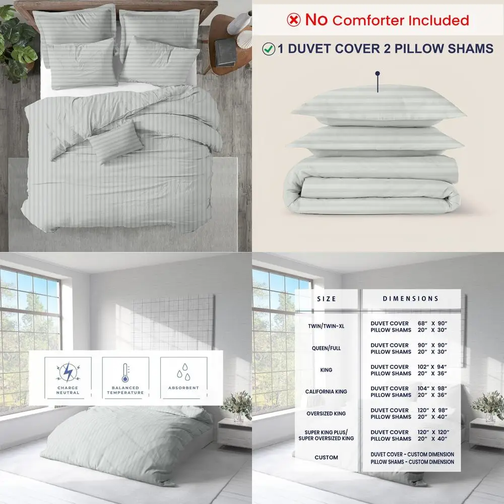 

Комплект пододеяльников из египетского хлопка с 600 нитками — ультрамягкий пододеяльник из сатина премиум-класса с 3 предметами