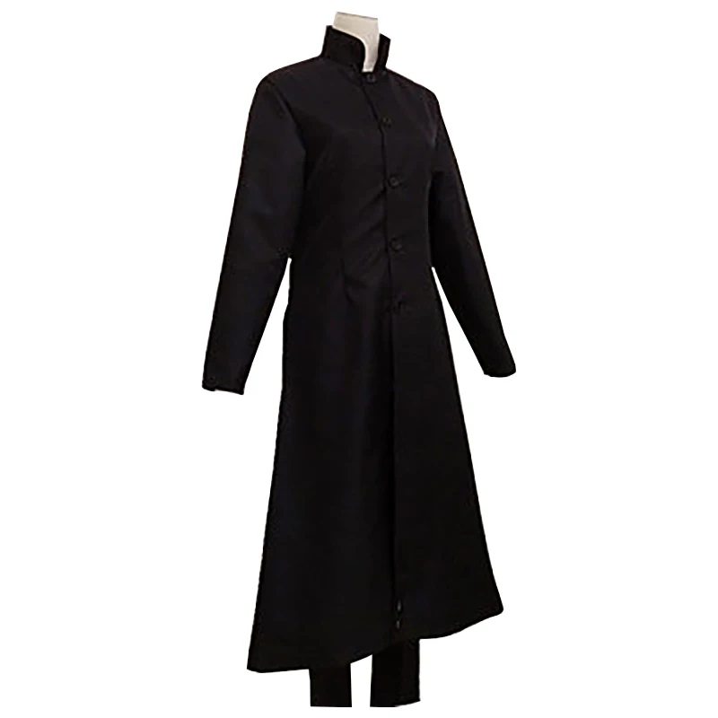 Matrix Neo Cosplay Costume Men Women Black Trench Long Coat Jacket Uniform Daily Wear For Halloween Party Stage Performance Suit