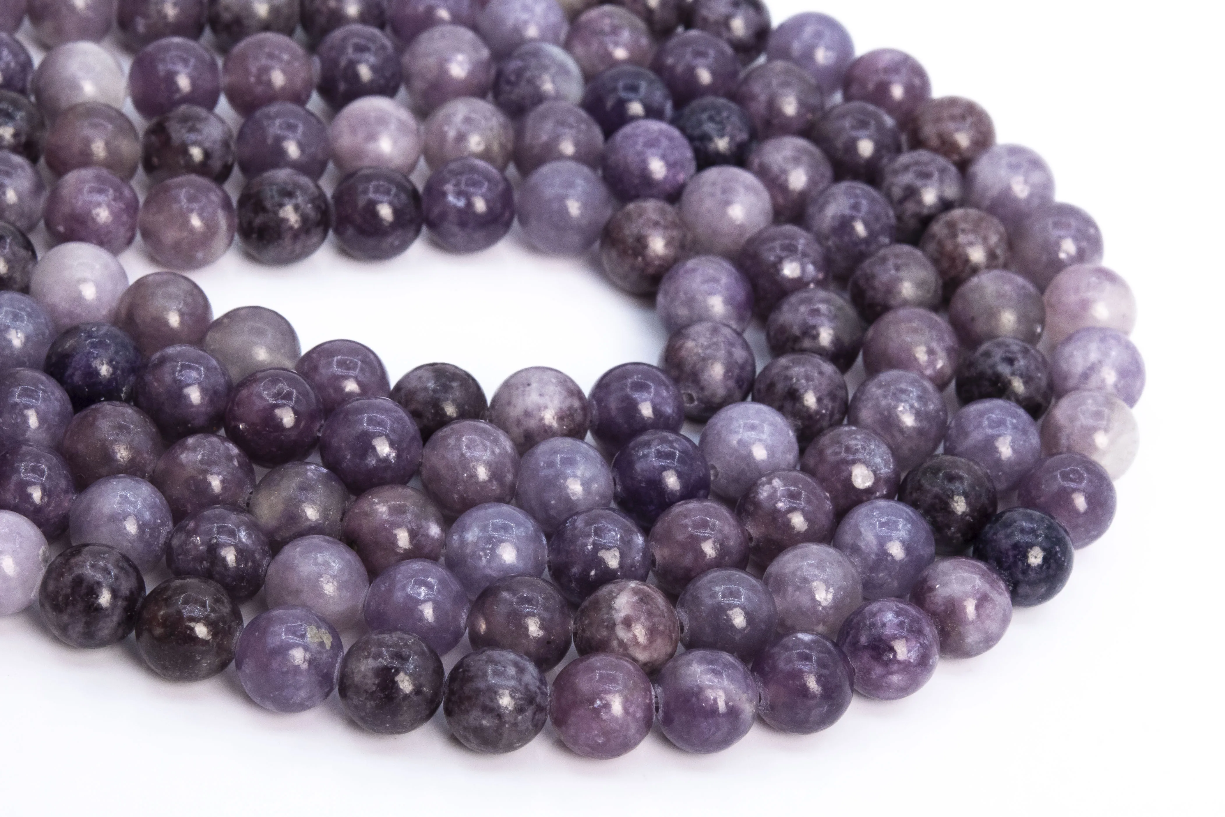 Genuine Natural Heather Purple Lepidolite Beads Grade AA  Gemstone Round Loose Beads 6/8/10mm for Jewelry Making