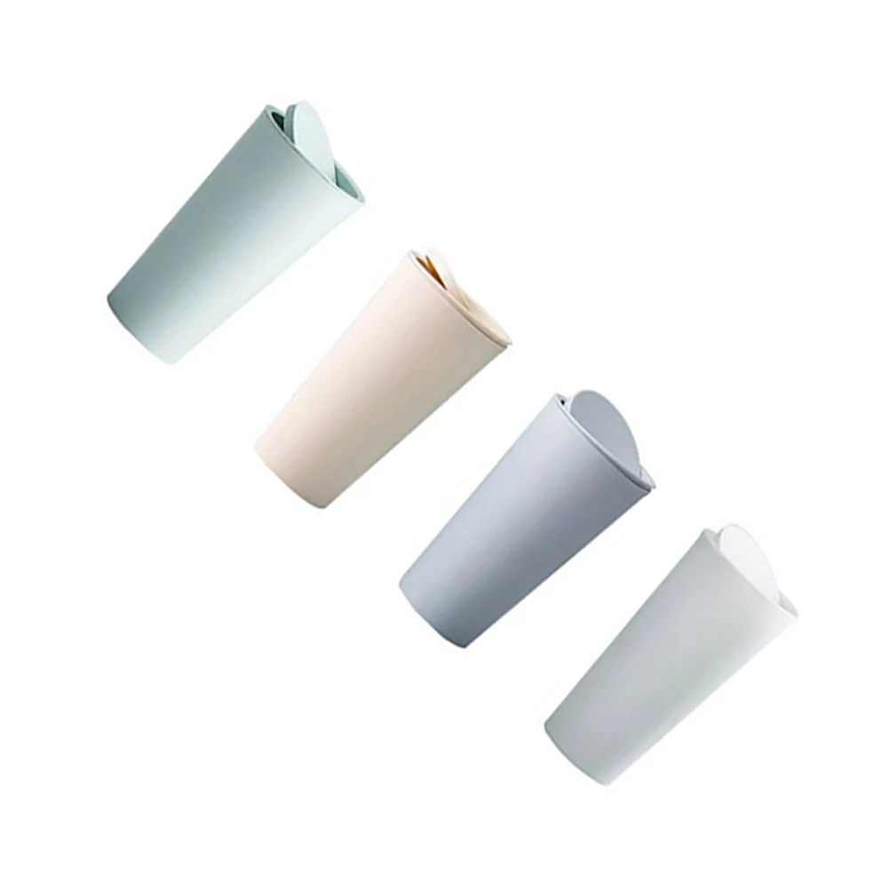 

2Pcs Car Trash Bin Practical Durable Plastic Auto Storage Box with Lid Environmental Protection Mini Trash Can