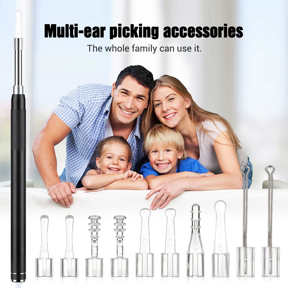 3.5mm Visual Ear Cleaner cucchiaio per endoscopio rimozione intelligente del cerume con fotocamera Ear Picker Wifi bocca naso otoscopio strumento