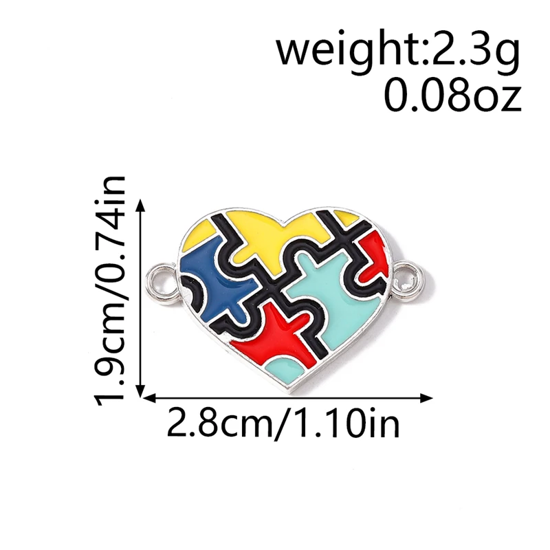 20 Stück 28x19mm Niedliche Emaille-Herzanhänger Verbinder für Schmuckherstellung DIY Armbänder Halsketten Handgemachtes Kunsthandwerk Zubehör – Detail 1