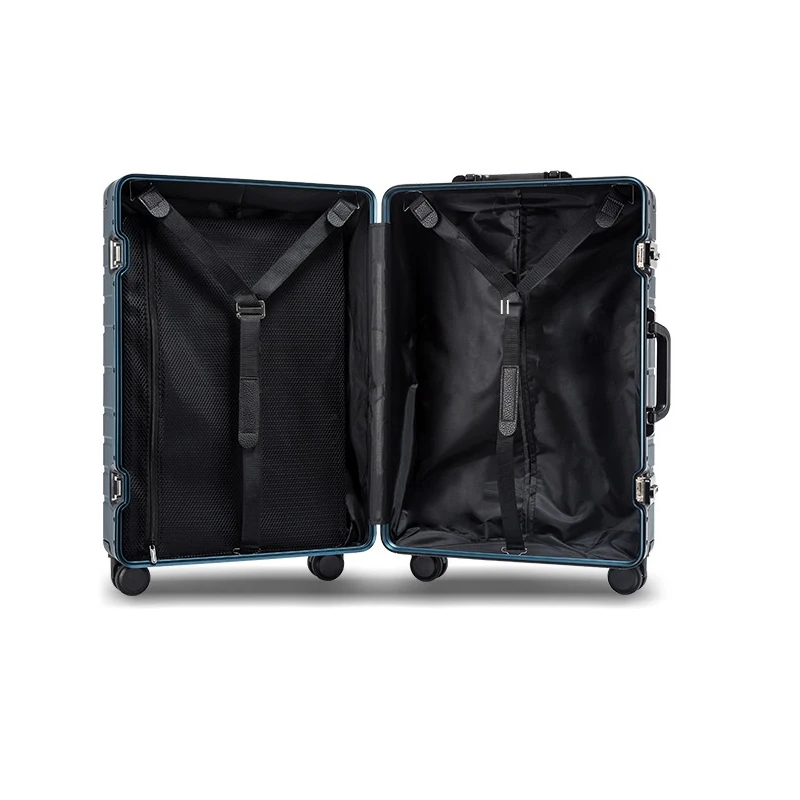 New Suitcase Aluminum Magnesium Alloy Luggage Universal Wheel Trolley Case Password Boarding Suitcase Cabin Size 20 inch