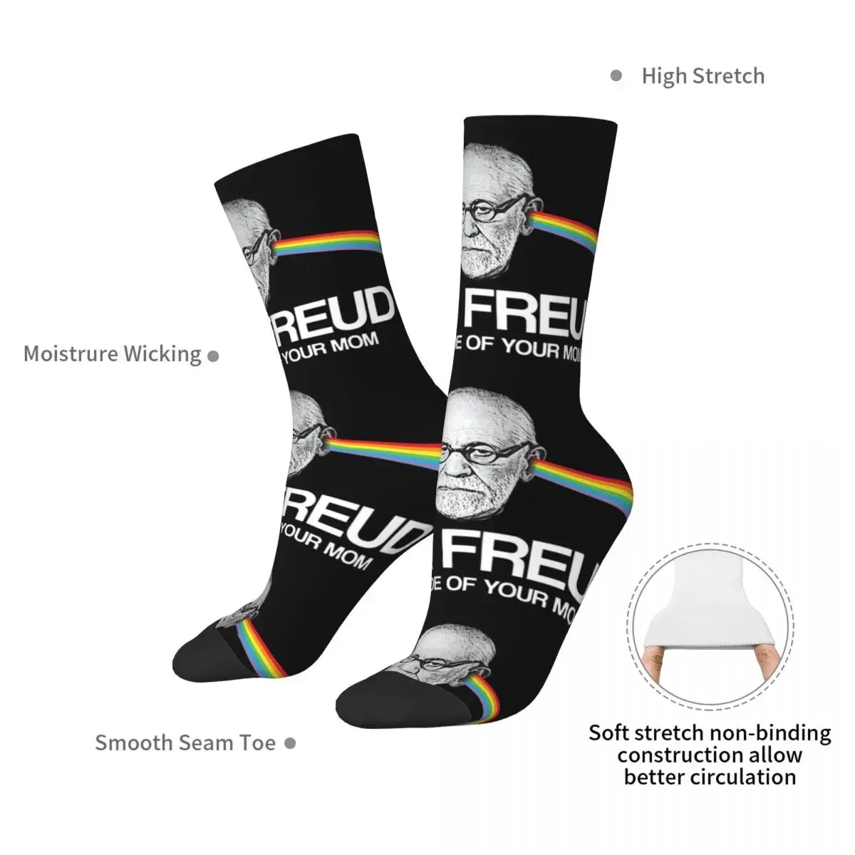 Pink Freud - Dark Side Of Your Mom Socks Harajuku Absorbing Stockings All Season Long Socks Accessories for Man's Woman's Gifts