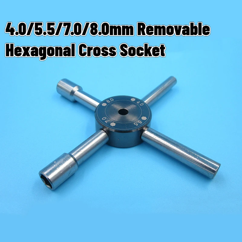 4/5.5/7/8mm Removable White Steel Screw Nut Hexagonal Cross Socket For RC Model Car Drone Boat-Drop Ship Tools