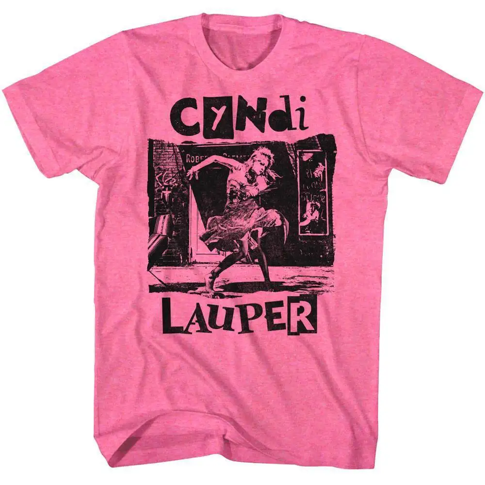 Cyndi Lauper Torn Note Pink Dance Men'S T Shirt