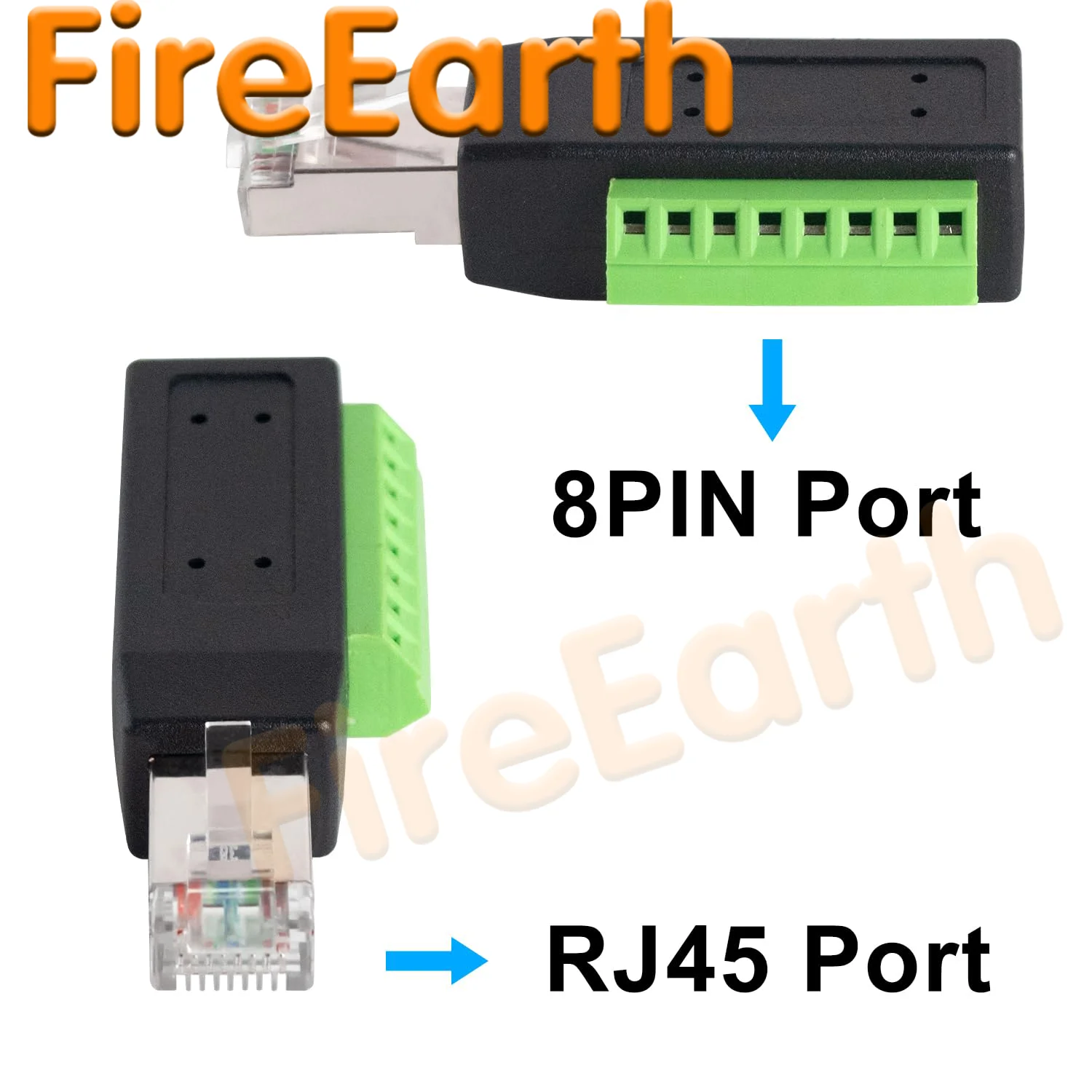 Adaptador de placa de fuga de terminal de parafuso rj45, conector de terminal de parafuso rj45 macho para 8 pinos, adaptador ethernet 8p8c para cat5, cat6