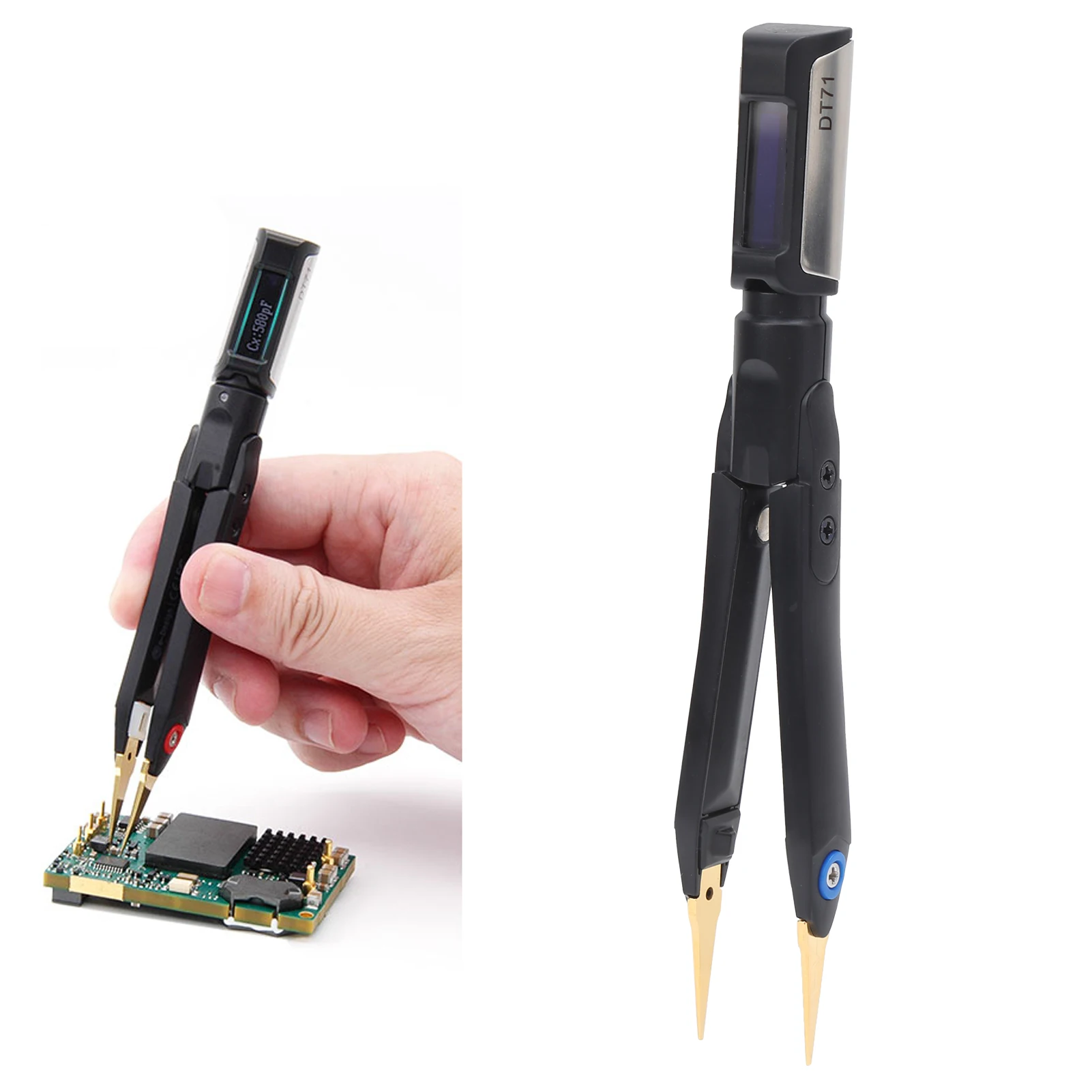 Mini Digital Tweezers with Automatic Measurement Function Multifunctional Tools DT71 Multifunctional Tweezers Digital Tweezers