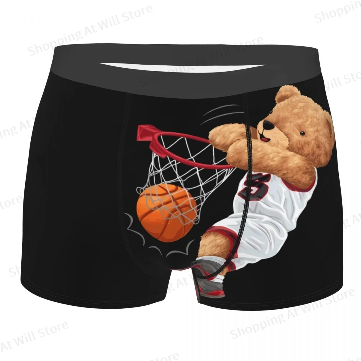 Bear The Best Basketball Player Men Boxer Briefs Teddy Bear Highly Breathable Underpants High Quality Print Shorts