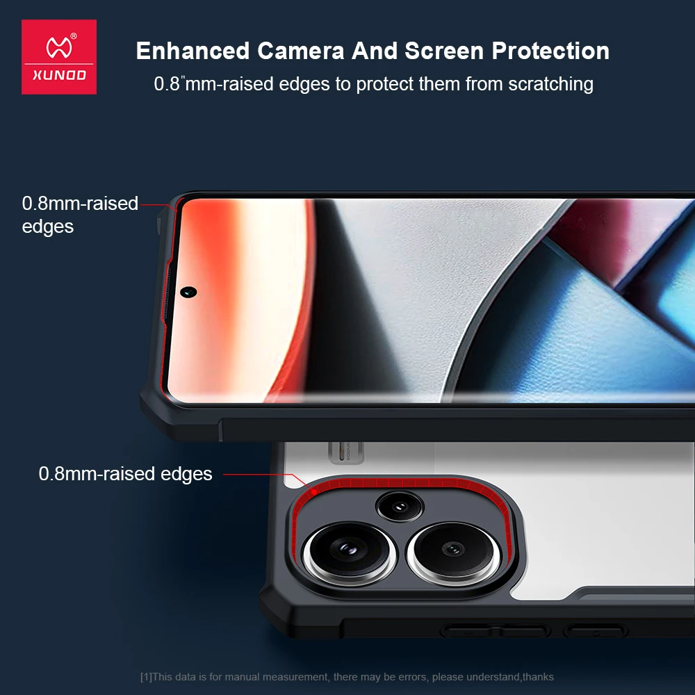 Xundd For Redmi Note 13 Pro 5G Note 13 Pro Plus 13 4G Case Airbag Anti-drop Camera Protection Acrylic&TPU Back Transparent Cover