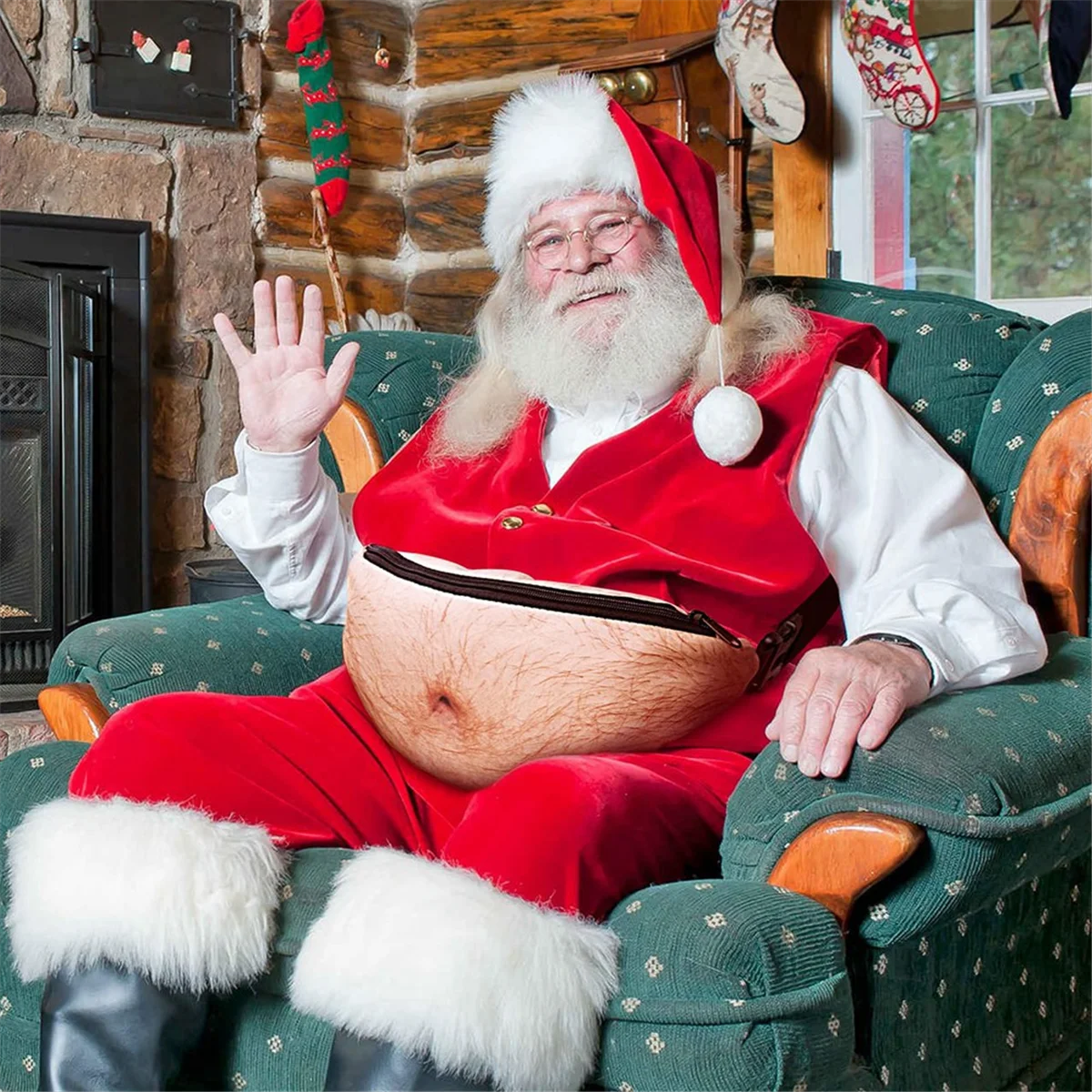 ABQR Regali regalo divertenti, marsupi da uomo con pancia di birra 3D, marsupio impermeabile