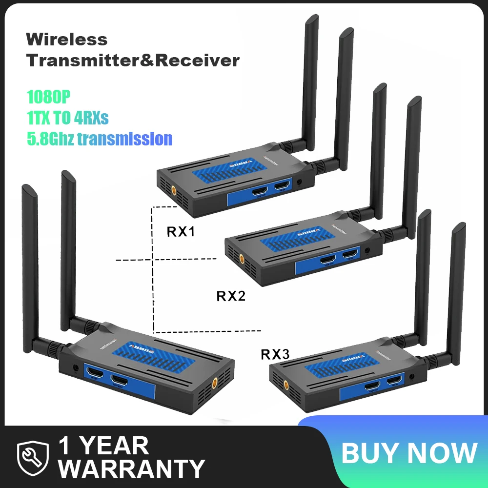 

1080P 200 м беспроводной HDMI передатчик приемник дисплей ключ беспроводной удлинитель AV адаптер для ноутбука ПК для ТВ проектора монитора