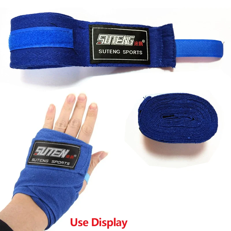 5cm Length 2.5M Cotton Sports Strap Boxing Bandage Sanda Muay Thai MMA Taekwondo Hand Gloves Wraps 1set