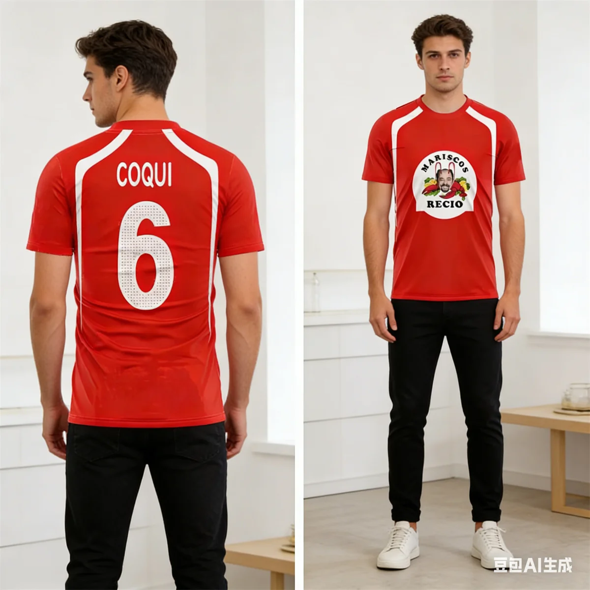 

Мужская спортивная дышащая быстросохнущая футболка Mariscos Recio из джерси, подарок, юмор, морепродукты, креветки, футбол, Рождественская футболка AMADOR 3