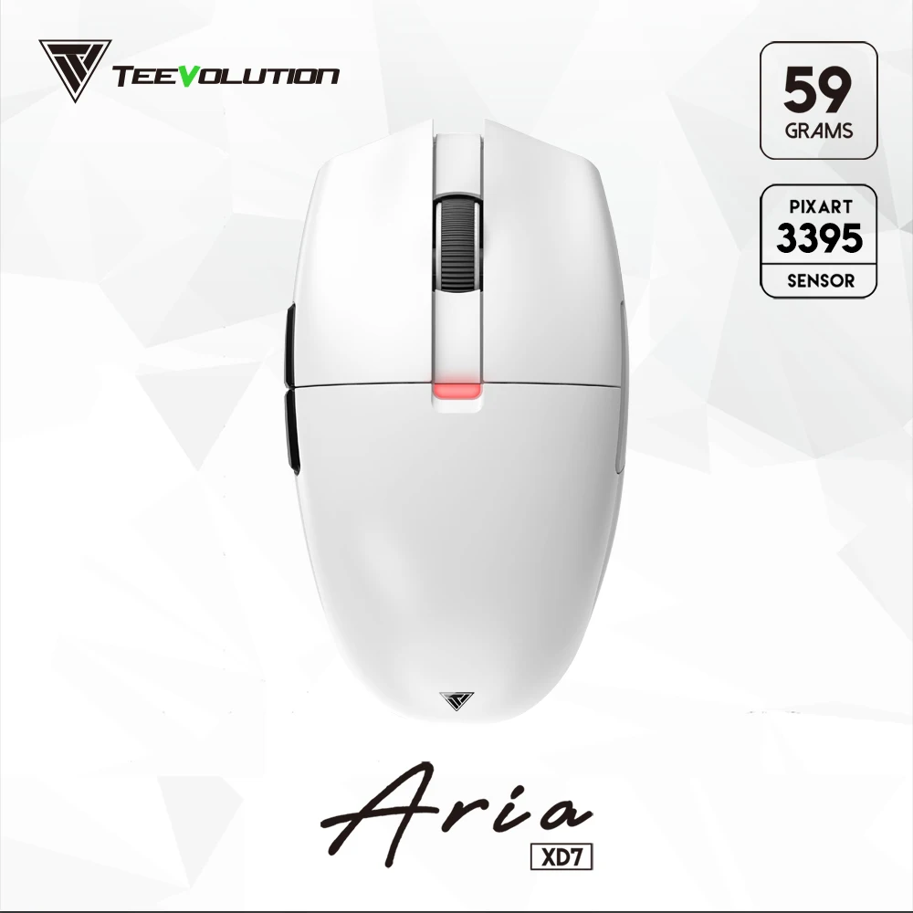 

TEEVOLUTION ARIA XD7 Wireless Gaming Mouse PAW3395 and GM8.0 Switch TTC Gold Encoder Optical Office Mouse 59g Mice for Gamer