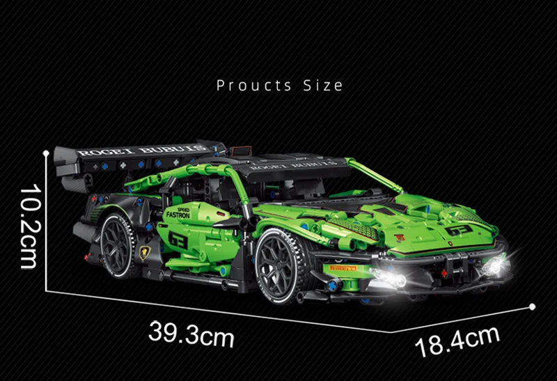 MOC Technische Grüne Racing Auto Bausteine Set Modell Kit DIY Montage Ziegel STEM Pädagogisches Spielzeug Kinder Geburtstag Geschenk ​ – Detail 6