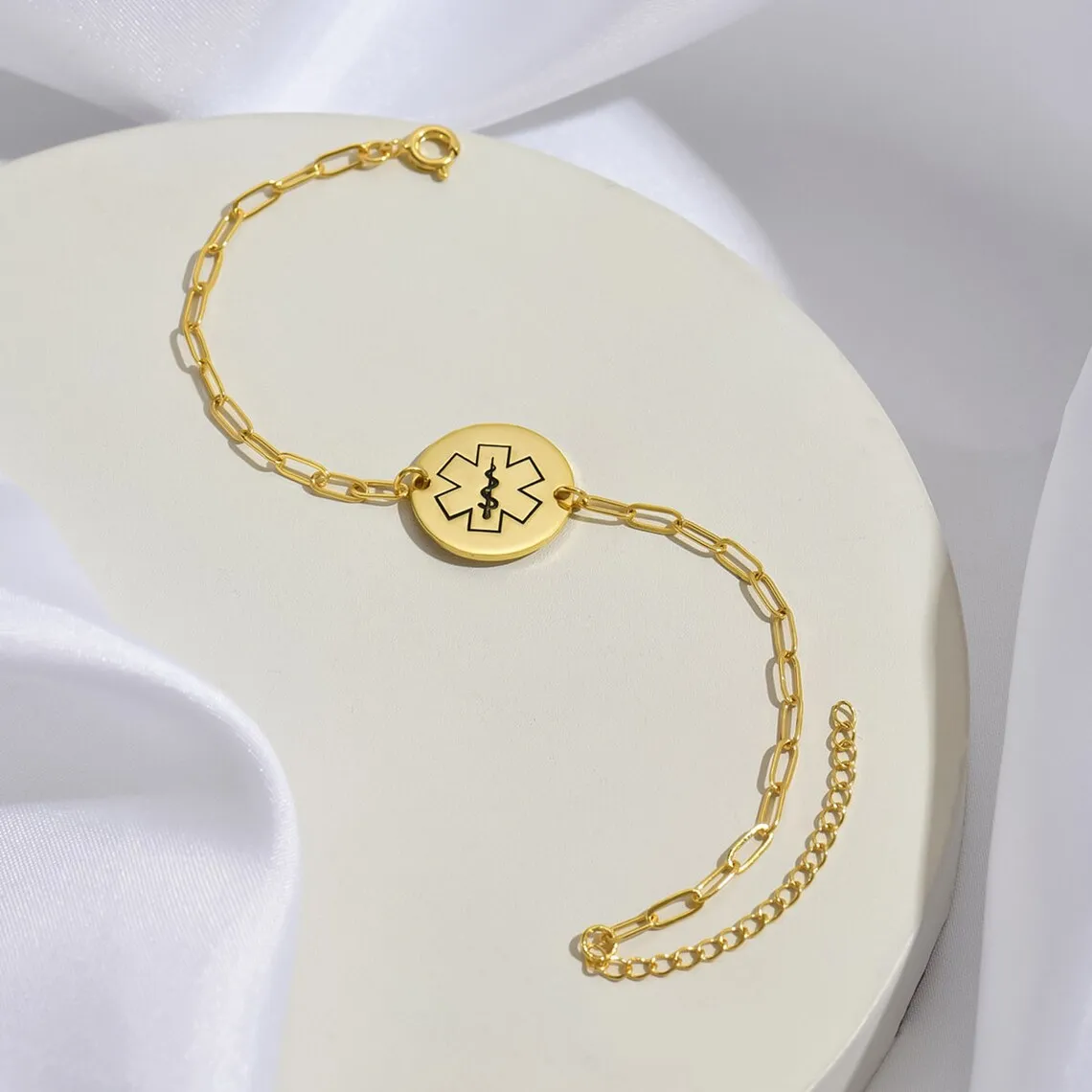 مخصص الطبية تنبيه سوار المرأة الطبية سوار الطوارئ البنسلين الحساسية نوع 1 مرض السكري مرآة التوحد سوار