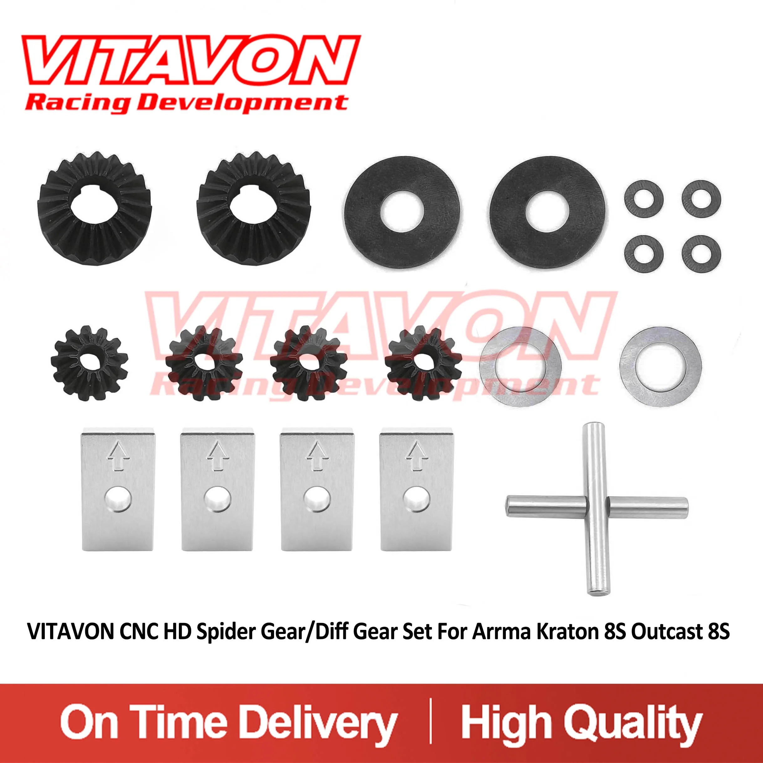 VITAVON CNC HD Spider Gear/Juego de engranajes diferenciales para Arrma Kraton 8S Outcast 8S