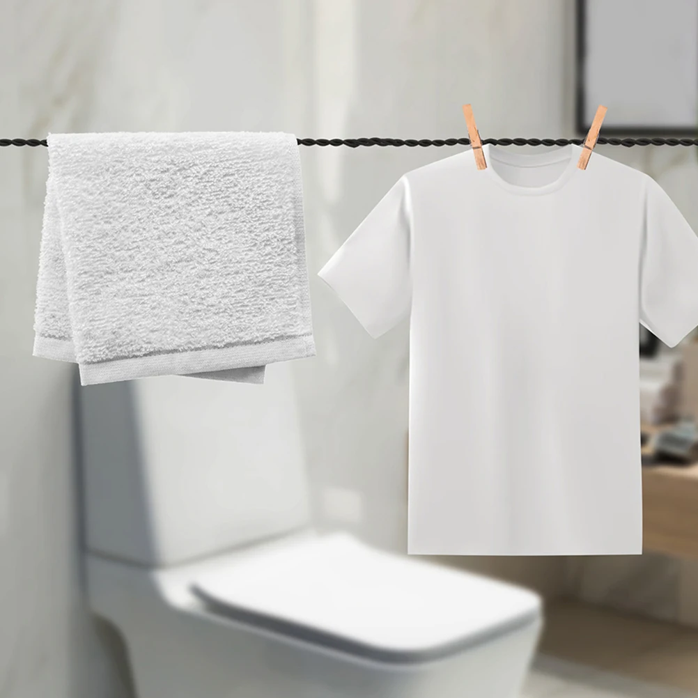 

Elastic Clothesline 1.5M Retractable Drying Rope Lightweight Non slip Indoor Outdoor Camping Travel Laundry Line Cord Hooks