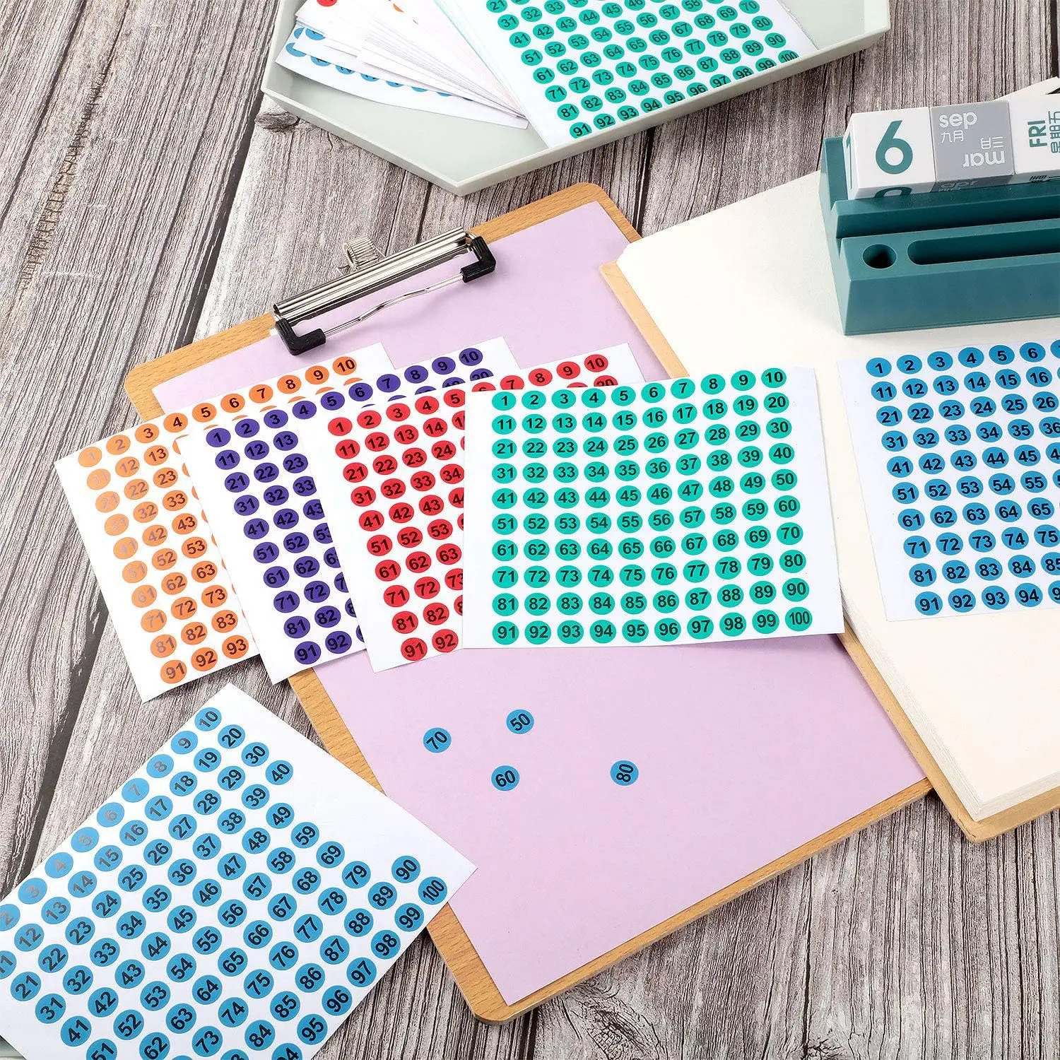 2500pcs Number Stickers 1-100 Waterproof Self-Adhesive Labels For Inventory Classroom Organization Packaging Mailbox Box