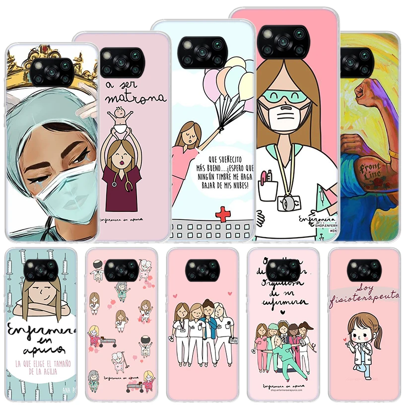 Funny Medicine Nurse Doctor Soft Case For Xiaomi Poco X6 X5 X4 X3 Nfc F6 F5 Pro Phone Cover F4 Gt F3 F2 F1 M5S M4 M3 M5 Funda Co