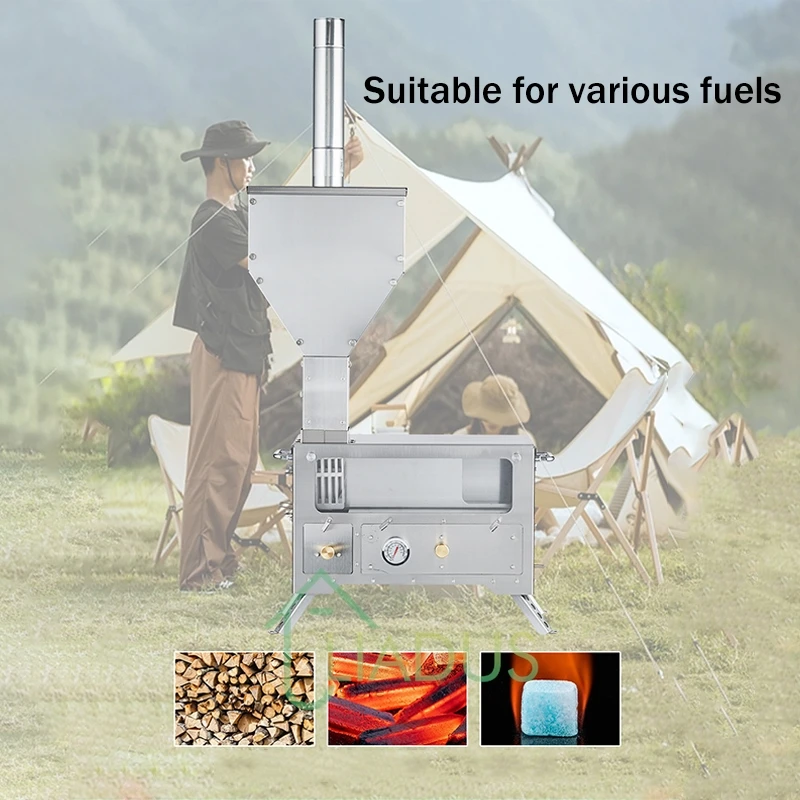 Outdoor Wood Stove Stainless Steel Heater Durable Compact & Portable Cooking Stove Outdoor Lightweight Camping Cooking Supplies