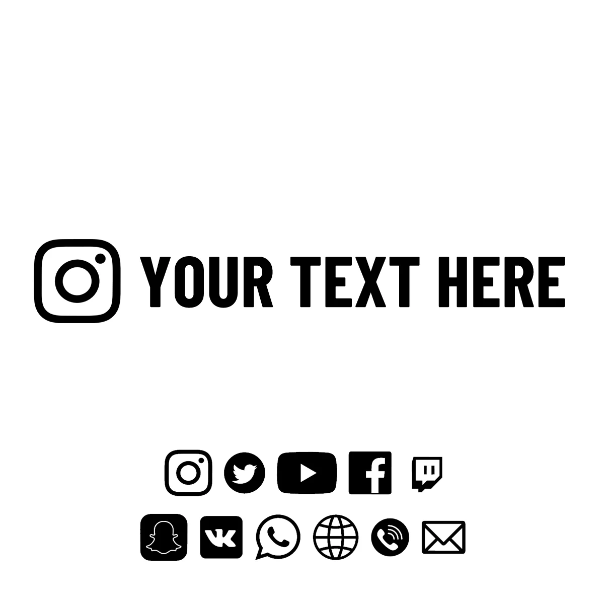 Custom Text Name Car Sticker For Instagram Facebook Twitter YouTube TK VK Vinyl Decal Window Door Motorcycle Bicycle Sticker