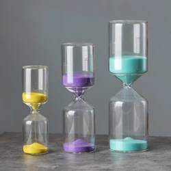 5/10/15/30 Minutes Sandglass Sand Timer Color Glass Hourglass Sand Clock Children Kids Gift Fashion Home Decoration
