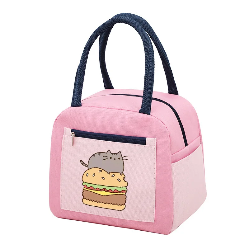 Pusheen Lunch Bag Cartoon Cat borsa termica isolata Cute Student Back To School pasto Storage Pouch Pink Girls Food Bags Gift