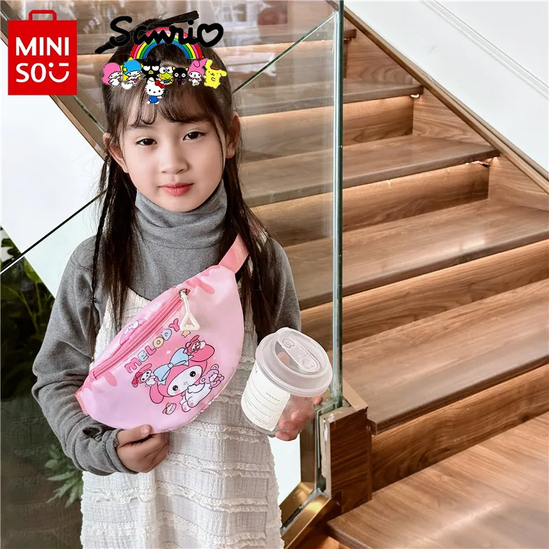 Miniso Sanrio New Children\'s Chest Bag Fashionable High Quality Girl Waist Bag Cartoon Casual Lightweight Women\'s Sports Bag