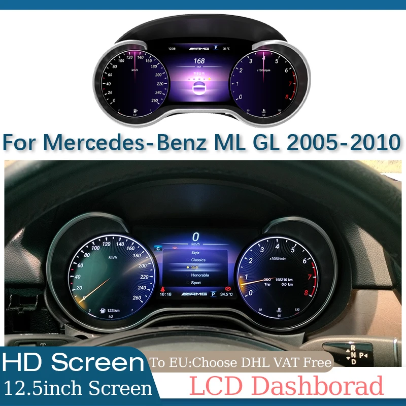 Car Speedometer For Mercedes Benz ML GL Class 05-10 LCD Digital Cluster Virtual Cockpit Head Unit Accesorries Dashboard Display