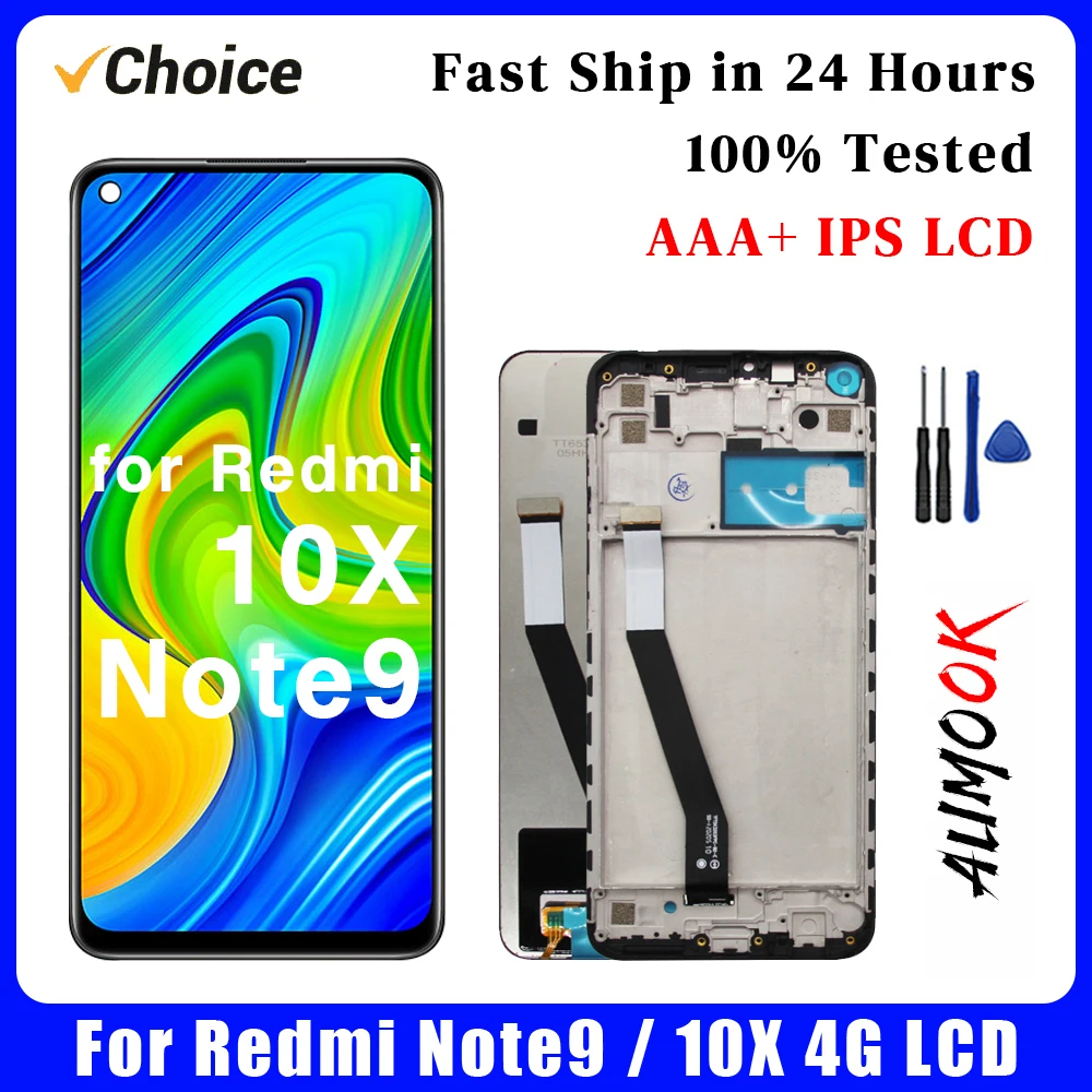 for Redmi Note9/10X 4G  AAA+ IPS LCD Display Touch Screen Digiziter Assembly pantalla For Redmi 10X/Note9 LCD Display