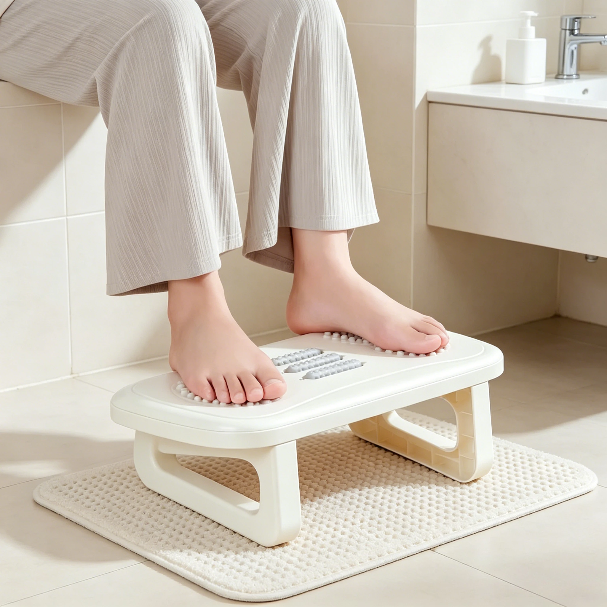 Portable Under Desk Foot Rest - Ergonomic Foot Stool with Massage Rollers for Home Office Work, Fast Shipping