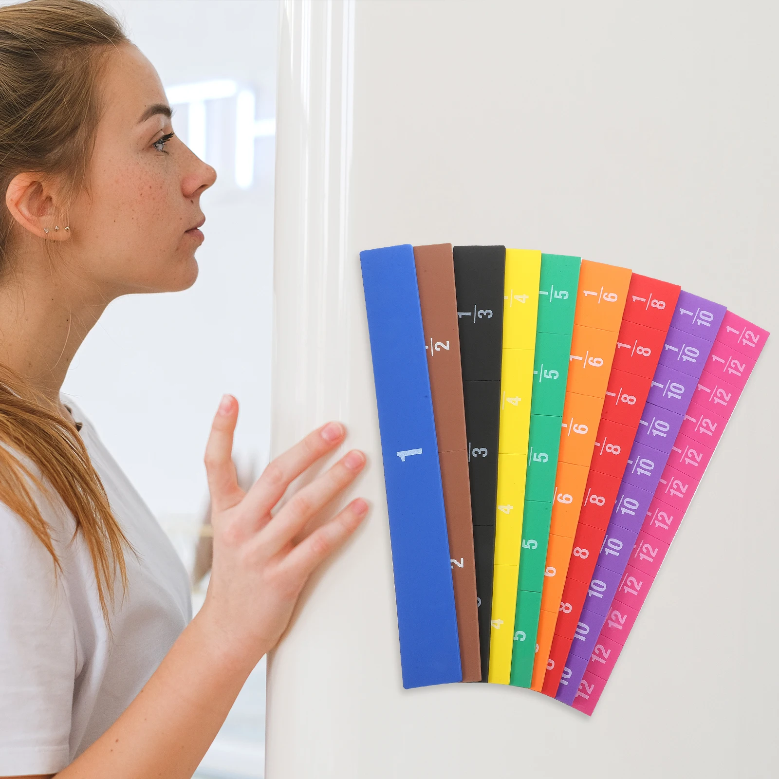 

1Set Fraction Tiles Magnetic Math Teaching Aid for Whiteboard Use Fraction Combination Analysis Educational Resource Set