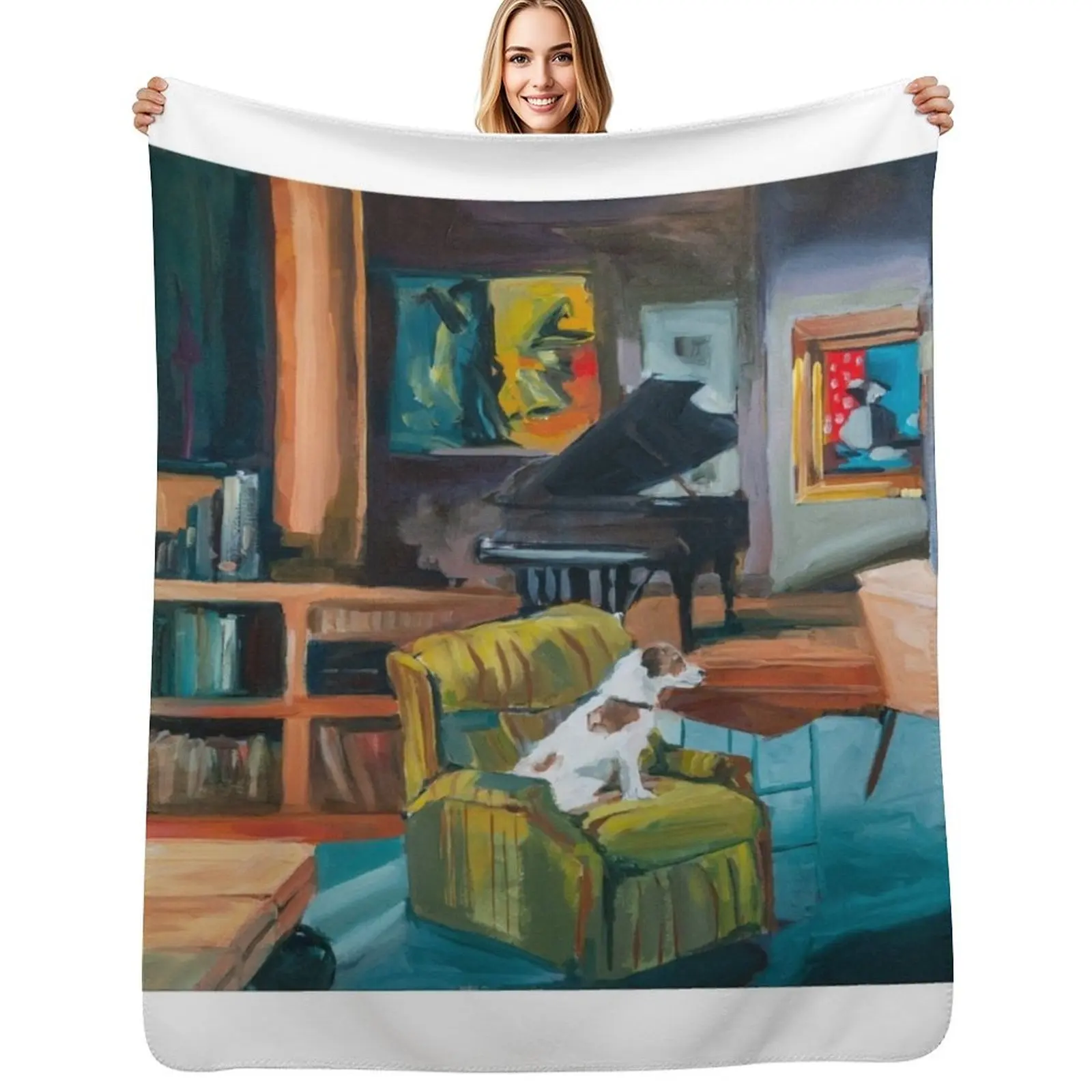 

Frasier's Apartment Throw Blanket manga Travel Vintage Plaid on the sofa Blankets