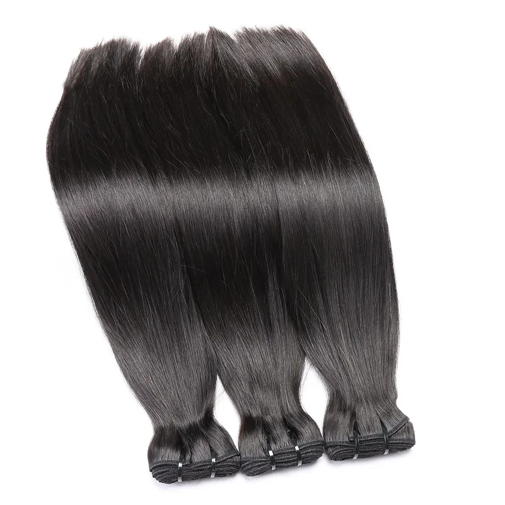 Double Drawn Human Hair Bundles Bone Straight 100gram Raw Vietnamese Human Hair Extension Unprocessed 15A Top Grade Silky Wefts