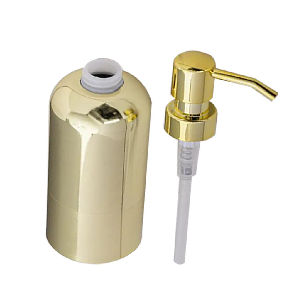 Dispensador de Jabón de Acero Inoxidable con Acabado Dorado, Botella con Bomba para Champú, Acondicionador, Gel de Ducha, Jabón Líquido Recargable para Baño