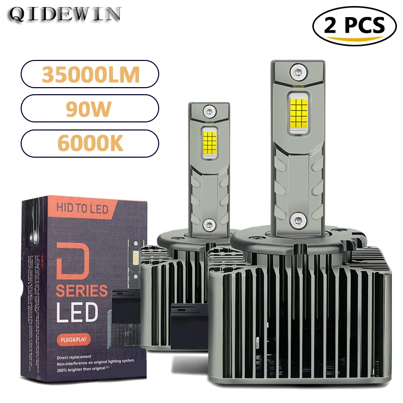 

D3S LED Headlights HID D1S D2S Turbo LED 35000LM Two-sided CSP Chip 6500K 90W Plug&Play Lights For Vehicles D4S D5S D8S D1R D2R