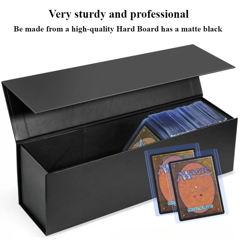 พับกล่องการ์ดได้อย่างรวดเร็วสําหรับการ์ดแขนกุดเกมกระดานกล่องเก็บการ์ดซื้อขายพร้อมฝาปิดแม่เหล็กสําหรับการ์ด MTG Sport