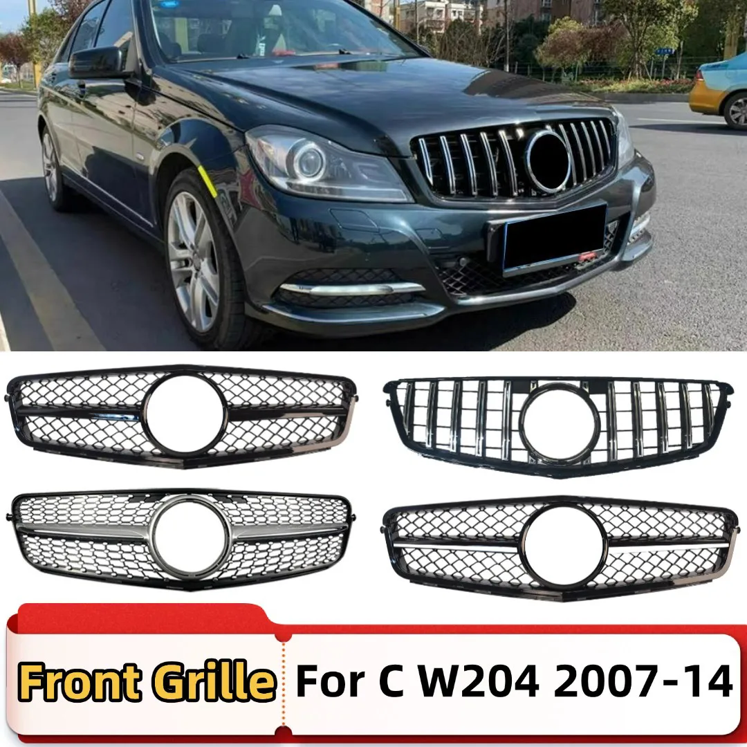 

Front Bumper Grill Inlet Mesh Grille Car Tuning Accessories Body Kit For Mercedes Benz C W204 2007-2014 GT Stars AMG Styling