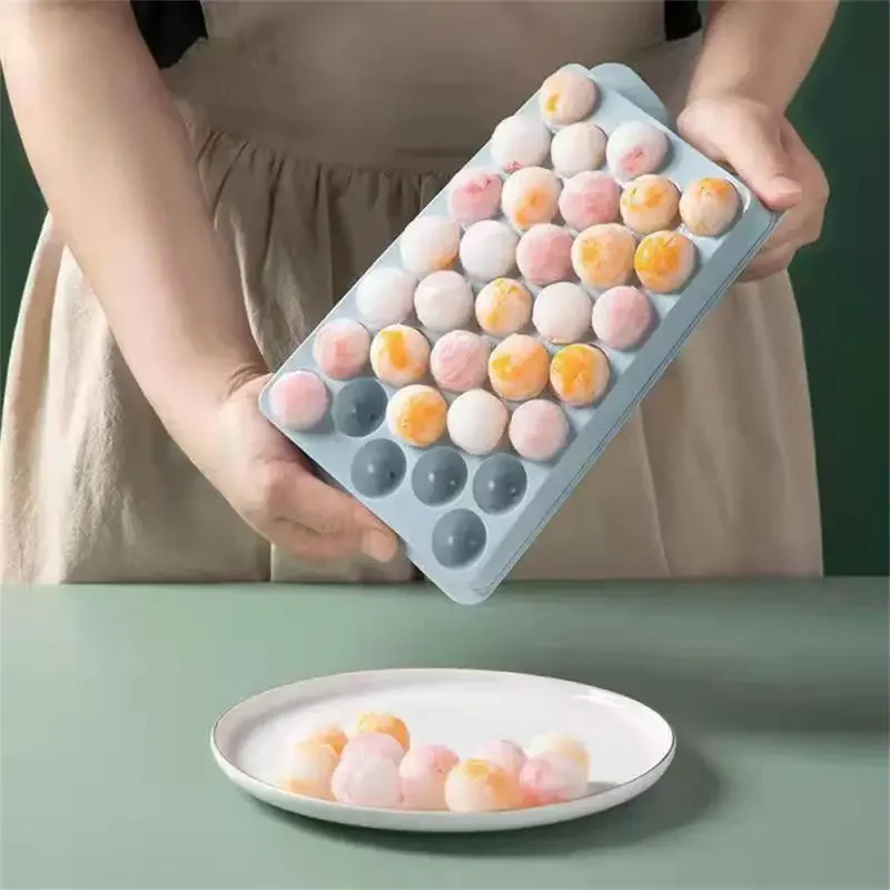 3D круглый лоток для изготовления кубиков льда с крышкой, пластиковая форма для льда, сферические формы для холодильника, сделай сам, машина для изготовления ледяных шаров, бытовые кухонные инструменты