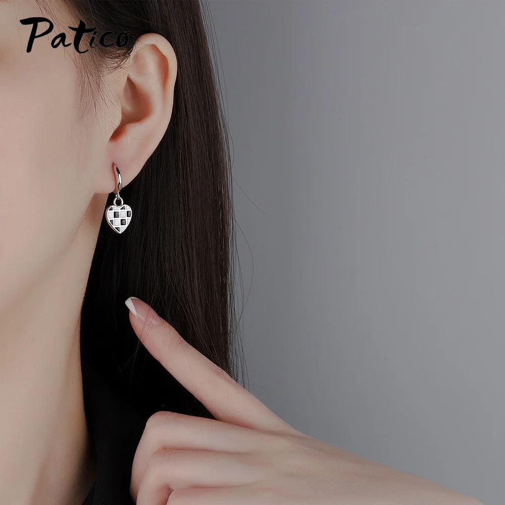 925 فضة خمر القلب بيان أقراط للنساء الفتيات الزفاف الرقص حفلة الأزياء والمجوهرات الاتجاه بالجملة