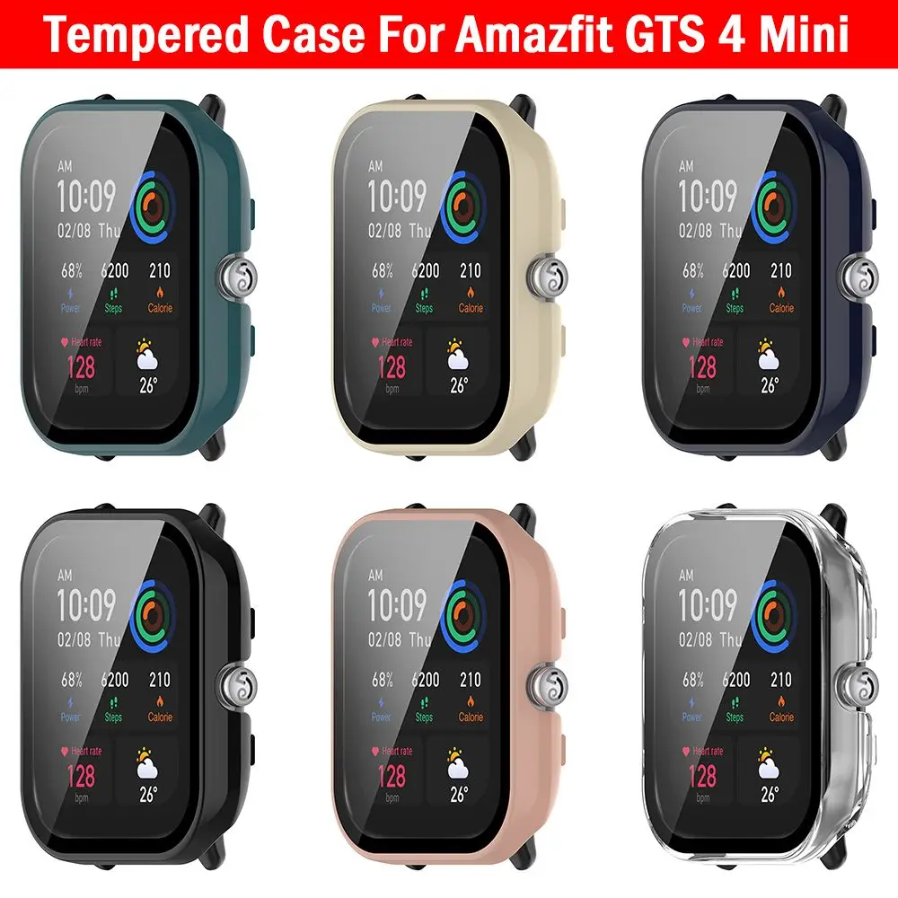 Smart Watch Screen Protector Cover For Amazfit GTS 4 Mini PC Case+Tempered Glass for Huami Amazfit GTS4 Mini Bumper Shell