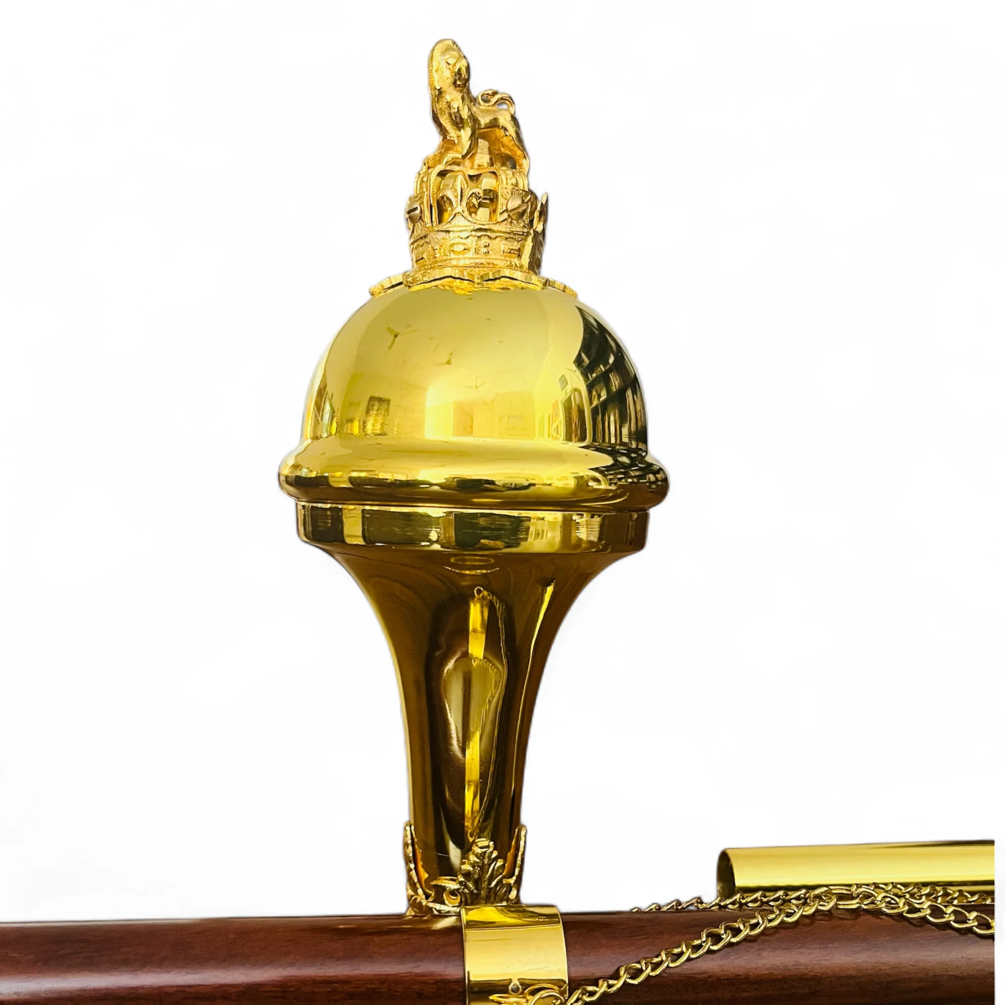 

STLF Ordinary Gold Gwen Drum Professional Etiquette Mace Lion & Crown Head Hand Carved Soft Tote Bag - Musical Instruments